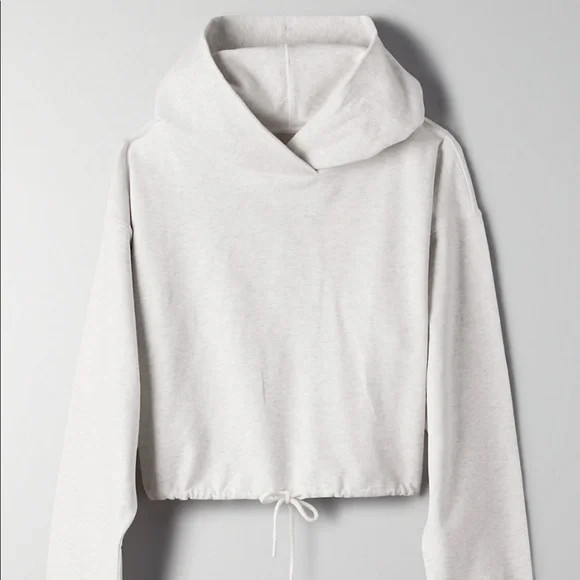 NWOT Aritzia The Constant Cropped Hoodie in Heather Sport White - Picture 6 of 8